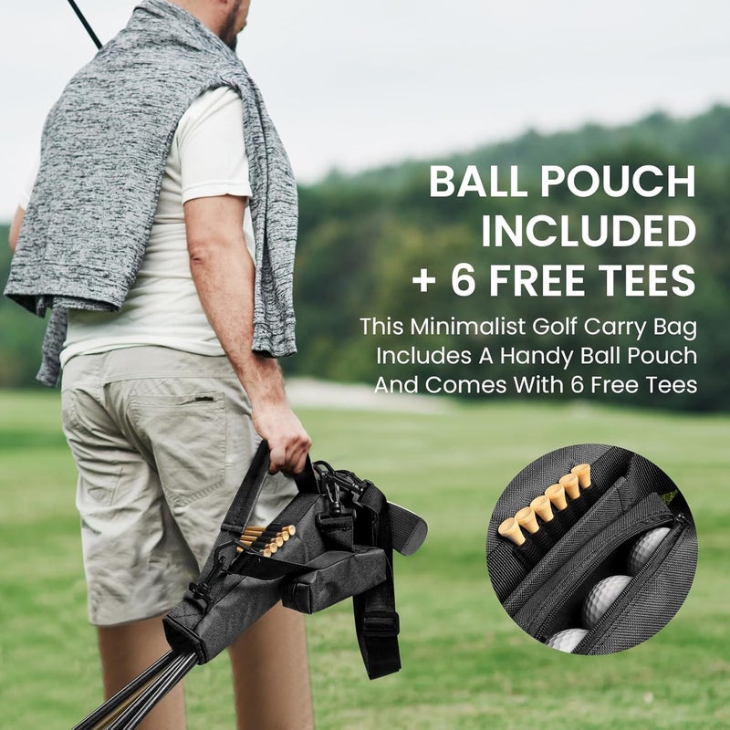 GKandi 3-7 Club Golf Bag Small Carry Prevent Flip Out with Ball Pouch, Mini Lightweight for Driving Range Carrier Course Training Case, Durable & Portable for Men Women Ladies Kids - Image 4